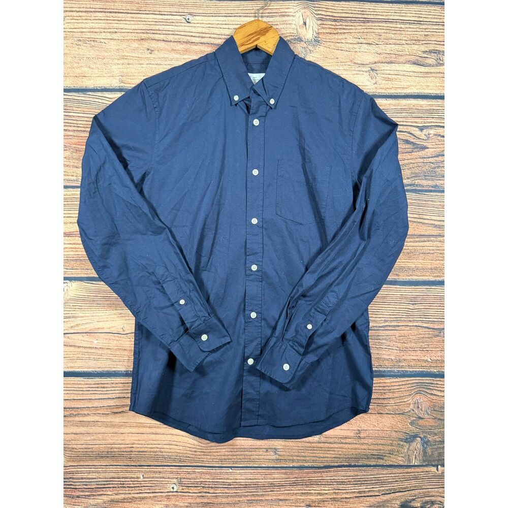 Gap Men's Medium Navy Blue Slim Fit Stretch Poplin Button Down Shirt 4725